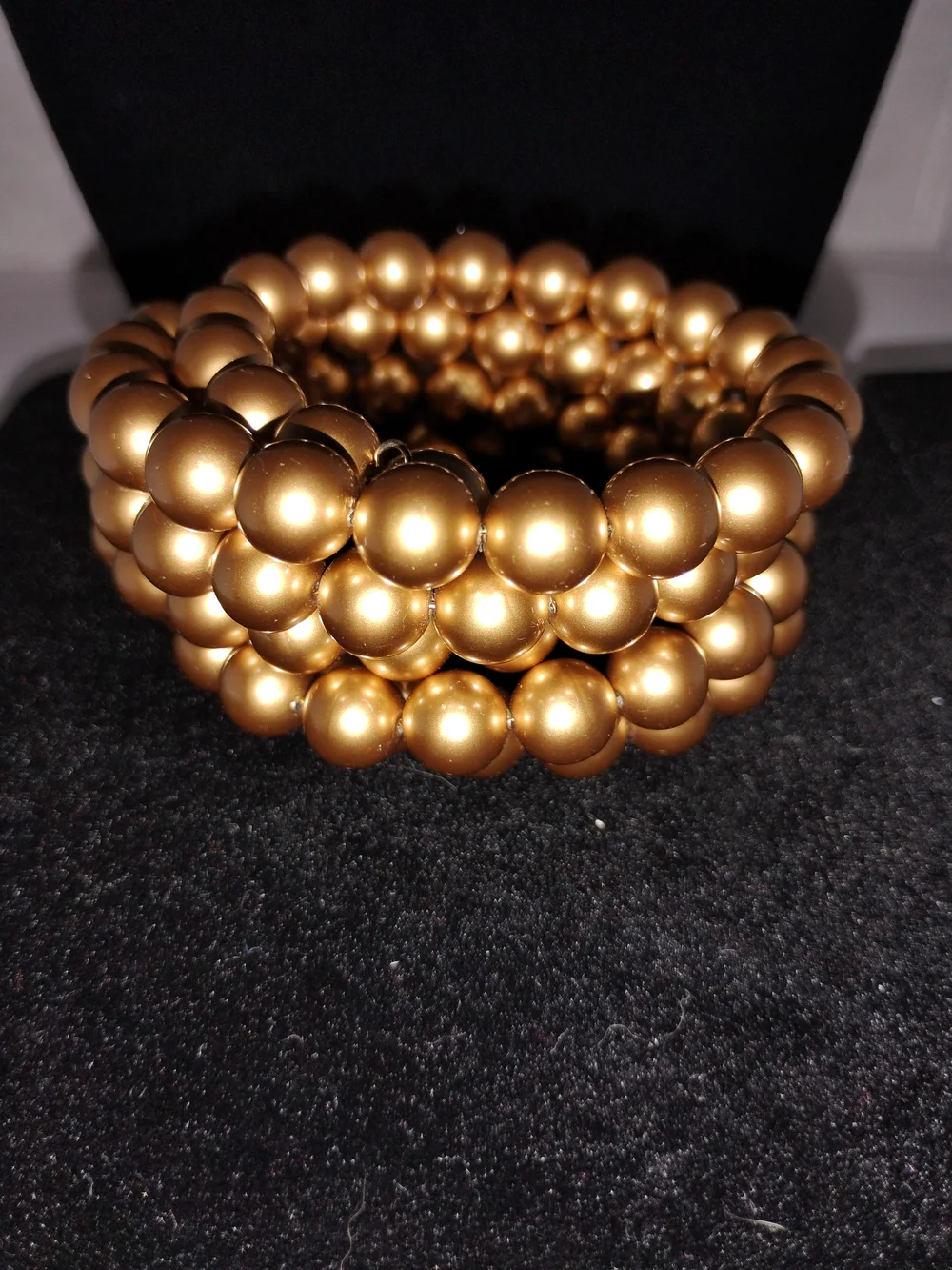 Gold Beaded Statement Bracelet - Classic Women Jewelry